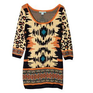 Flying Tomato XL Aztec Animal Print Knit Sweater Dress